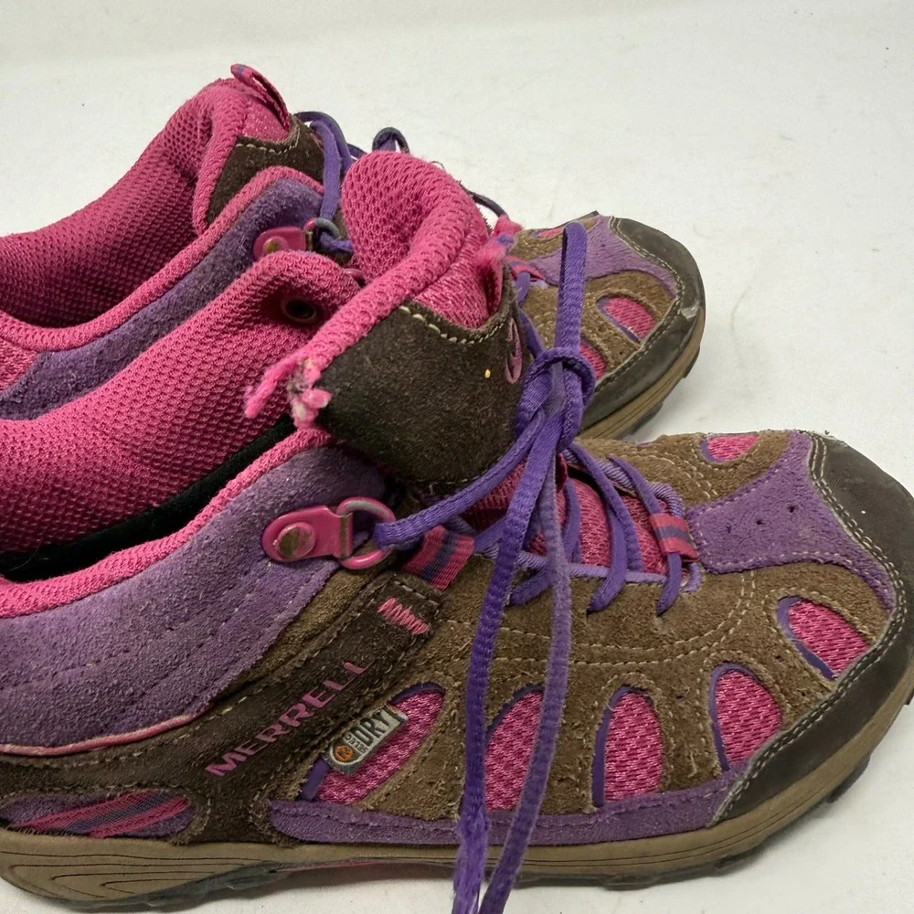 Merrell Kids Brown Pink Purple Waterproof Hiking Boots MC51952 Girls 1.5 US